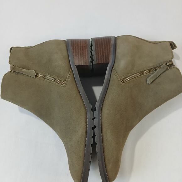 Blondo Boots 9.5 M Samara Waterproof Suede Leather Olive Pull On Double Zip - Picture 5 of 12